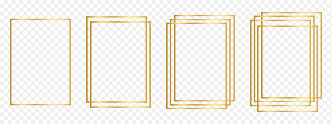set of golden rectangle frames shiny rectangular vector image