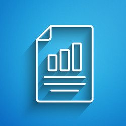 white line document with graph chart icon isolated vector image