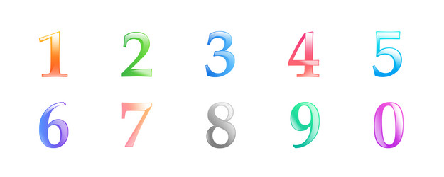 a set of multi-colored images numbers vector image