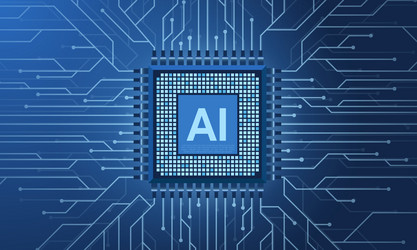 artificial intelligence micro chip quantum vector image