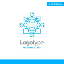 blue logo design for function instruction logic vector image