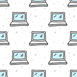 Cartoon style computer seamless pattern vector