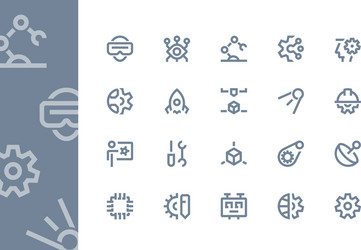 engineering and technology icons line series vector