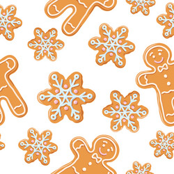 Gingerbread Cookie Pattern vector