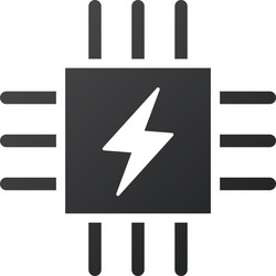 microchip icon cpu central processing unit vector