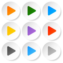 modern flat play buttons with smooth gradients vector