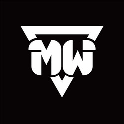 Mw logo monogram with triangle shape rounded vector