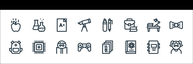 nerd line icons linear set quality vector image