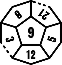 Number dice icon outline style vector