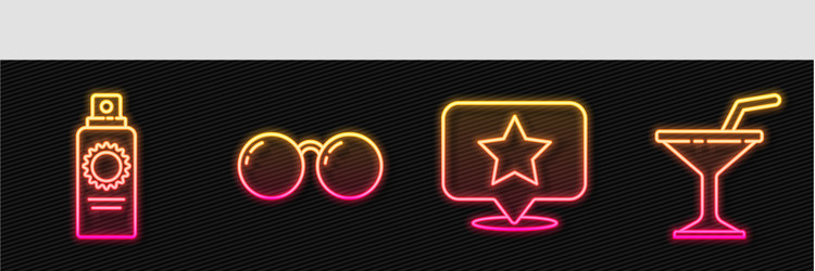 set line map pointer with star sunscreen spray vector image