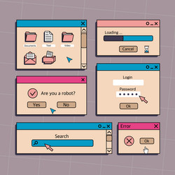 A set of user interface elements ui and ux themes vector