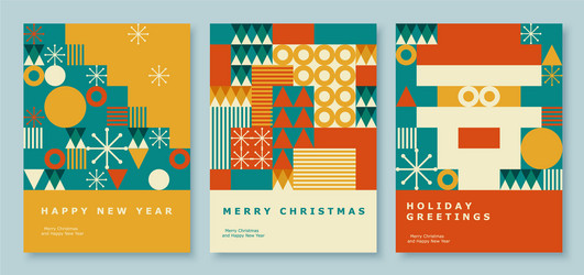 Abstract Geometric New Year Card vector image
