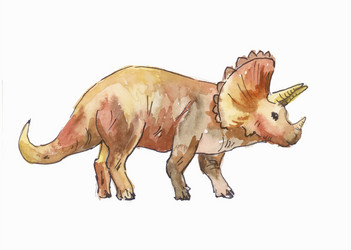 ceratops watercolor vector