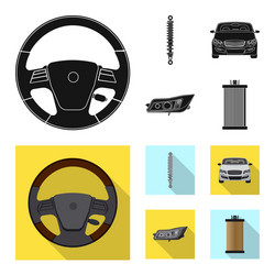 isolated object of auto and part symbol vector image