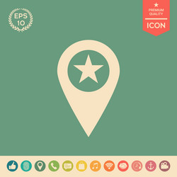 map pointer with star vector image