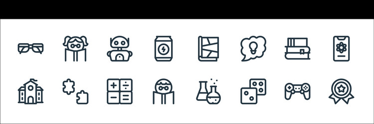 nerd line icons linear set quality vector image