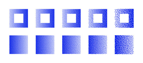 squares with various resolution of bitmap dither vector image