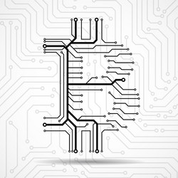 abstract sign bitcoin from circuit board vector image
