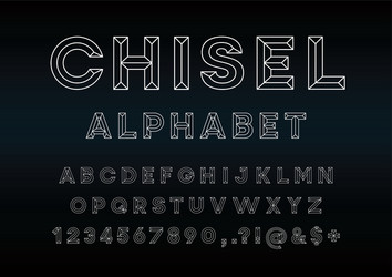 chisel font vector image