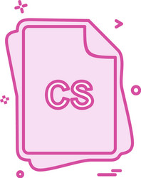 Cs file type icon design vector