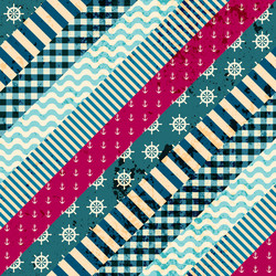 diagonal patchwork pattern in nautical style vector