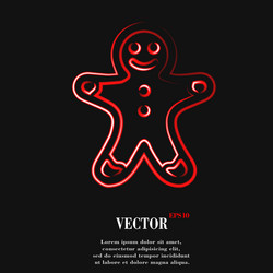 gingerbread flat modern web button and space vector image