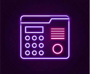 glowing neon line house intercom system icon vector image