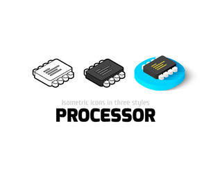processor icon in different style vector image