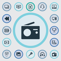 set of simple icons element vector