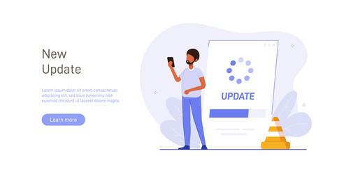 system or web application upgrade procedure vector image