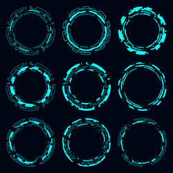 Technology set hi tech circle element futuristic vector