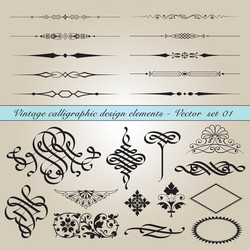 Vintage calligraphic design elements Royalty Free Vector
