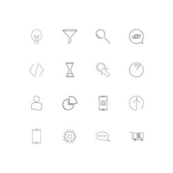 web linear thin icons set outlined simple vector image