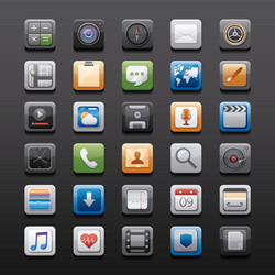 bundle apps buttons menu panel vector image