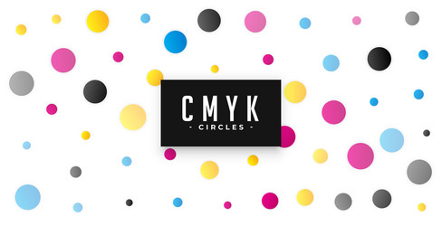 circles pattern background with cmyk colors vector image