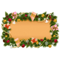 Fir frame with paper scroll vector