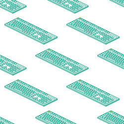 isometric seamless pattern with row of keyboards vector image
