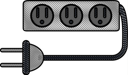 multiple outlets with plug icon image vector image