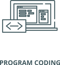 program coding line icon linear concept vector image