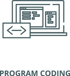 Program coding line icon linear concept vector