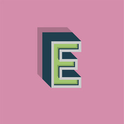 retro 3d character from a fontset vector image