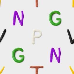 seamless pattern with alphabet handmade modeling vector image