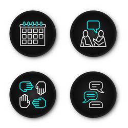 set line speech bubble chat project team base two vector image