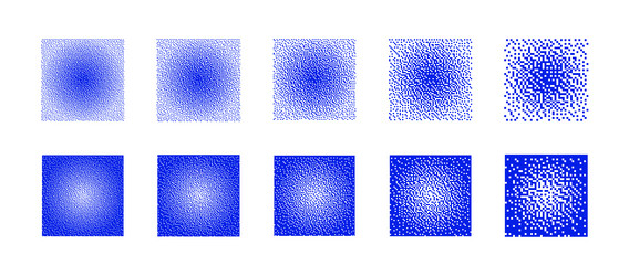 squares with different resolution of bitmap vector image