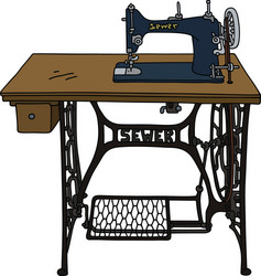 Vintage treadle sewing machine vector