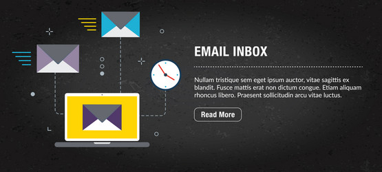 email inbox banner internet with icons vector