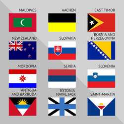 flags of world flat set number 12 vector