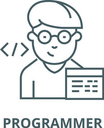 Programmer line icon linear concept vector