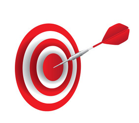 red dart with dartboard isolated over white vector image