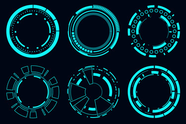 set sci fi frame modern user interface element vector